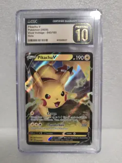 Pikachu V 043/185 Vivid Voltage CGC 10 Pristine Holo Pokemon Card 2020 - Image 1