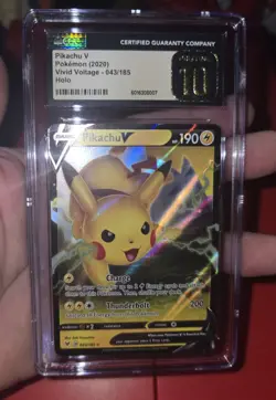 Pikachu V 043/185 Vivid Voltage CGC 10 Pristine Holo Pokemon Card 2020 - Image 4