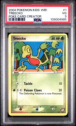 2004 POKEMON KIDS' WB! POKE CARD CREATOR #1 TREECKO PSA 3 - Image 1