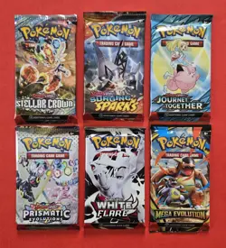 Pokemon 6 Booster Packs & 2024 TOT 30-Card Set With 10 Cosmos Holograms Lot #4 - Image 1