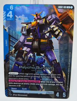 GUNDAM CARD GAME GD02 DUAL IMPACT PSYCHO GUNDAM LR #001 HOLO FREE SHPPING - Image 3
