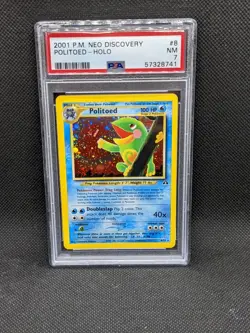 POLITOED 8/75 Unlimited Neo Discovery Holo Rare 2001 Pokemon Card PSA 7 - Image 1