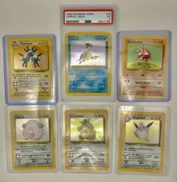 PSA Graded Vintage Pokemon Card Lot - 6 Holo Singles & Graded PSA 5 Lapras Holo - Image 1