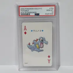 2000 POKEMON GOLD VERSION PLAYING CARDS ACE OF DIAMONDS #158 TOTODILE PSA 10 - Image 1
