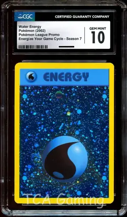 CGC 10 GEM MINT Water Energy REVERSE HOLO Promo LEAGUE Energize Pokemon Card - Image 1