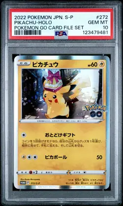 2022 POKEMON JPN S PROMO POKEMON GO CARD FILE SET #272 PIKACHU-HOLO PSA 10 - Image 1