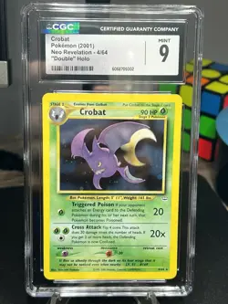 CGC 9 Crobat 2001 Neo Revelation 4/64 Double Holo Pokemon Card LOW POP - Image 1