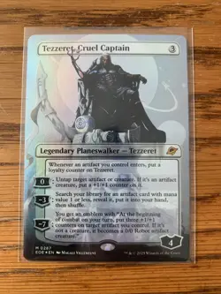 MTG Edge of Eternities Tezzeret Cruel Captain Borderless Foil - Image 1