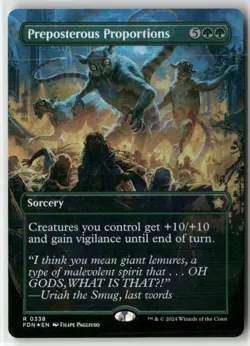 Preposterous Proportions (Borderless) 338 Foil NM MTG Foundations Magic - Image 1