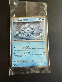 Cryogonal 2025 Pokemon Scarlet & Violet Promo Cards 047/191 Holiday Promo SEALED - Image 1