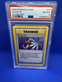 1999 Pokemon First Edition Scoop Up PSA 8 NM-MT Trainer - Image 1