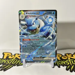 Blastoise ex 009/165 Scarlet & Violet 151 Double Rare Holo Pokemon TCG Card NM - Image 1