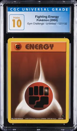 2000 POKEMON GYM CHALLENGE - UNLIMITED #127/132 FIGHTING ENERGY CGC 10 PRISTINE - Image 1