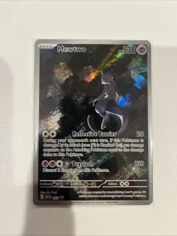 Pokemon 151 Black Star Promo Mewtwo SVP 052 NM Whitening On Back - Image 1