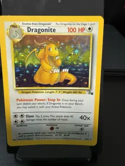 1999 Pokemon Dragonite Holo Fossil Set 4/62 Vintage WOTC - Image 2