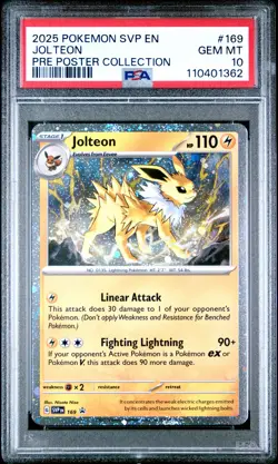 2025 POKEMON SVP EN-SV BLACK STAR PROMO #169 JOLTEON PSA 10 - Image 1