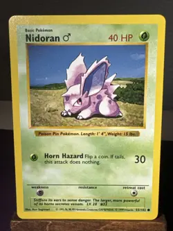 NM Shadowless Nidoran 55/102 Base Set Pokemon Card 1999 WOTC TCG See Description - Image 1
