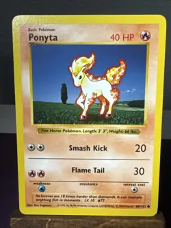 NM Shadowless Ponyta Pokemon card WOTC 60/102 Common See Description - Image 1