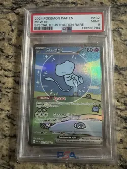 2024 POKEMON PAF EN-PALDEAN FATES SPECIAL ILLUSTRATION RARE #232 MEW EX PSA 9 - Image 1
