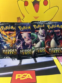 Hidden Fates Art Set Complete Pokemon TCG Booster Packs - 4 Pack Lot - Sealed - Image 1
