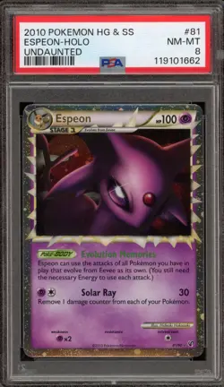 Pokemon Espeon Prime Undaunted Holo Ultra Rare #81 PSA 8 - Image 1