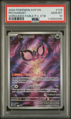 2024 POKEMON SVP EN-SV BLACK STAR PROMO #129 PECHARUNT PSA 10 - Image 1