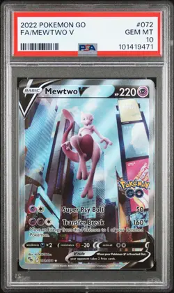 2022 Pokemon Go #072 Mewtwo V PSA 10 - Image 1