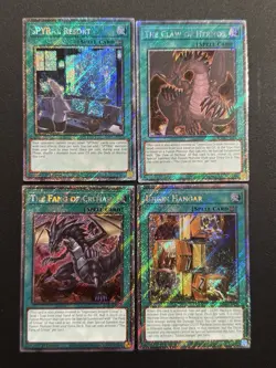 2025 YUGIOH RA04 1ST ED PLATINUM SECRET RARE UNION HANGER NM BONUS SET - Image 1