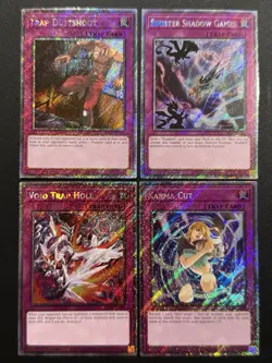 2025 YUGIOH RA04 1ST ED PLATINUM SECRET RARE TRAPDUST SHOOT NM BONUS SET - Image 1