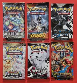 Pokemon 6 Booster Packs & 2024 TOT 30-Card Set With 10 Cosmos Holograms Lot #6 - Image 1
