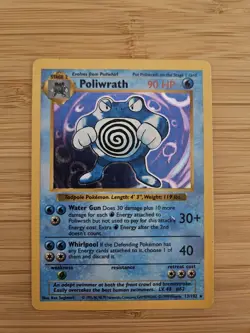 Shadowless Poliwrath 13/102 Base Set Holo Pokemon Card DMG - Image 1