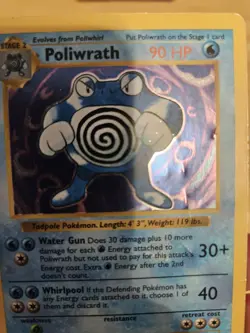 Shadowless Poliwrath 13/102 Base Set Holo Pokemon Card DMG - Image 4