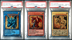 PSA 10 Yugioh Egyptian God 3 Card Set Obelisk Slifer Ra Special Card Stainless - Image 1