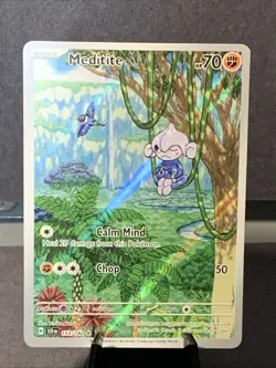 Pokemon TCG Meditite 153/142 Illustration Rare Full Art Stellar Crown NM/M Card - Image 1