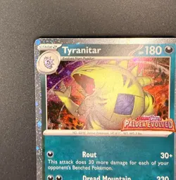 Tyranitar - 135/193 Pokemon Paldea Evolved Premium Collection Stamped Promo Card - Image 2