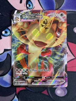 Meowth Vmax 2020 Black Star Promo Full Art Pokemon Card SWSH005 (NM) - Image 1