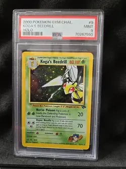 Pokemon TCG Koga's Beedrill Gym Challenge 9 Holo Unlimited Rare Card PSA 9 - Image 1