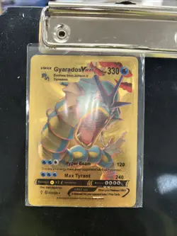 Pokemon Gyarados VMAX Gold Metal Fan Art Card 029/203 Evolving Skies NM - Image 1
