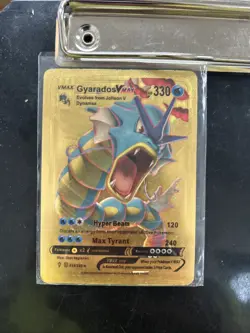 Pokemon Gyarados VMAX Gold Metal Fan Art Card 029/203 Evolving Skies NM - Image 2