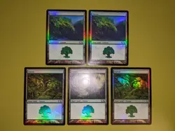5 FOIL Forest Magic 2014 Core Set M14 #246, #248 and # 249 MTG 5 - Image 1