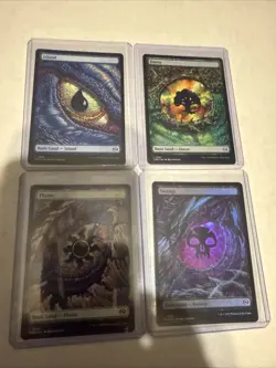4 Tarkir Dragonstorm Dragon's Eye Full Art Land MTG 2 Are Foil Swamp And Plains - Image 1