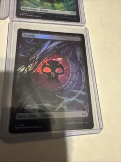 4 Tarkir Dragonstorm Dragon's Eye Full Art Land MTG 2 Are Foil Swamp And Plains - Image 3