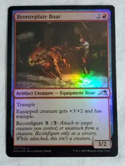 Bronzeplate Boar 135 Kamigawa: Neon Dynasty Foil MTG: Magic the Gathering - Image 1