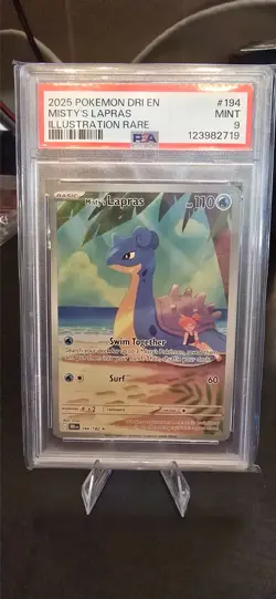 2025 Pokemon Destined Rivals Misty’s Lapras Illustration Rare 194/182 PSA 9 Mint - Image 1