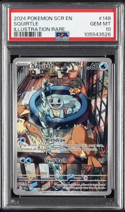 2024 POKEMON SCR EN-STELLAR CROWN ILLUSTRATION RARE #148 SQUIRTLE PSA 10 - Image 1