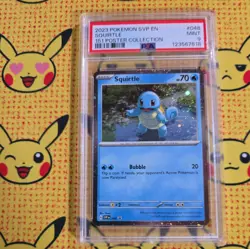 2023 POKEMON SVP EN-SV BLACK STAR PROMO 151 POSTER COLL #048 SQUIRTLE PSA 9 - Image 1