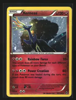 Pokemon XERNEAS 107/162 Rare Cosmos Holo (2015 XY BREAKthrough) LP/Light Play - Image 1
