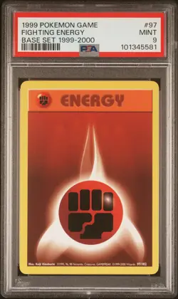 1999 POKEMON BASE SET 1999-2000 “4TH PRINT” #97 FIGHTING ENERGY PSA 9 - Image 1