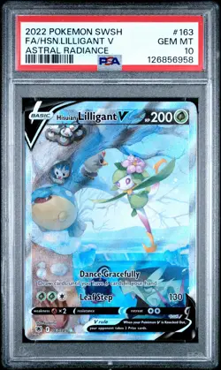 2022 POKEMON SWORD & SHIELD ASTRAL RADIANCE FULL ART/HISUIAN LILLIGANT V PSA 10 - Image 1