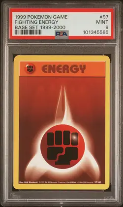 1999 POKEMON BASE SET 1999-2000 “4TH PRINT” #97 FIGHTING ENERGY PSA 9 - Image 1